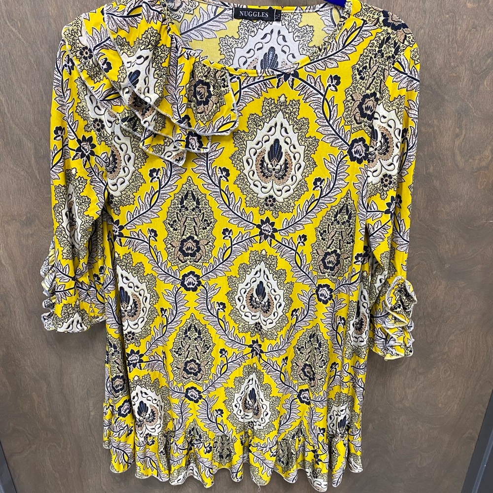 Nuggets Yellow Patterned Women's Blouse